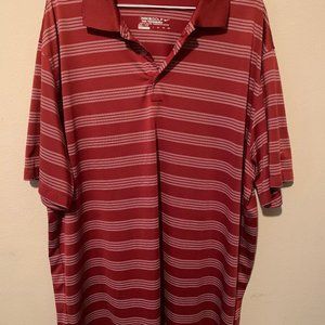 Nike golf shirt,  red with white stripes, XXL